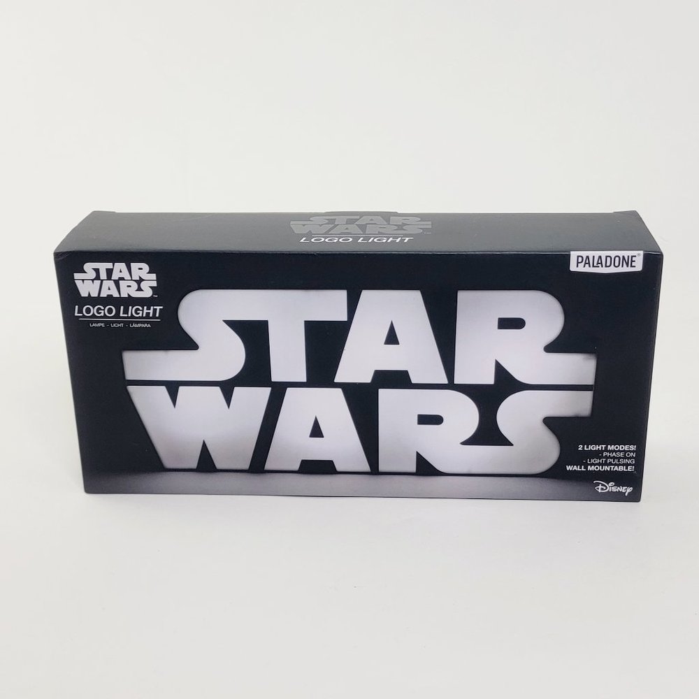 NIB Paladone Star Wars Logo Light USB Black White Freestanding Wall Mount Disney